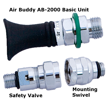 AIR BUDDY alternate air source for pony bottle